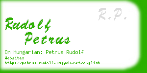 rudolf petrus business card